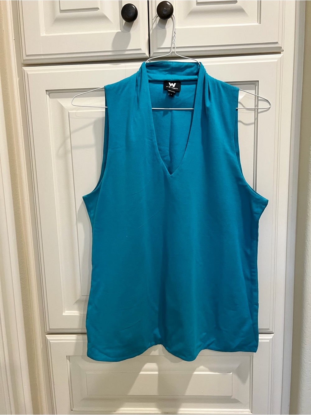 W by Worth Teal Sleeveless V-Neck Tank